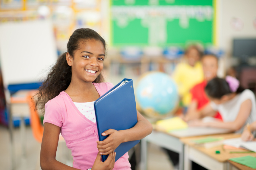 Elementary school children in a classroom